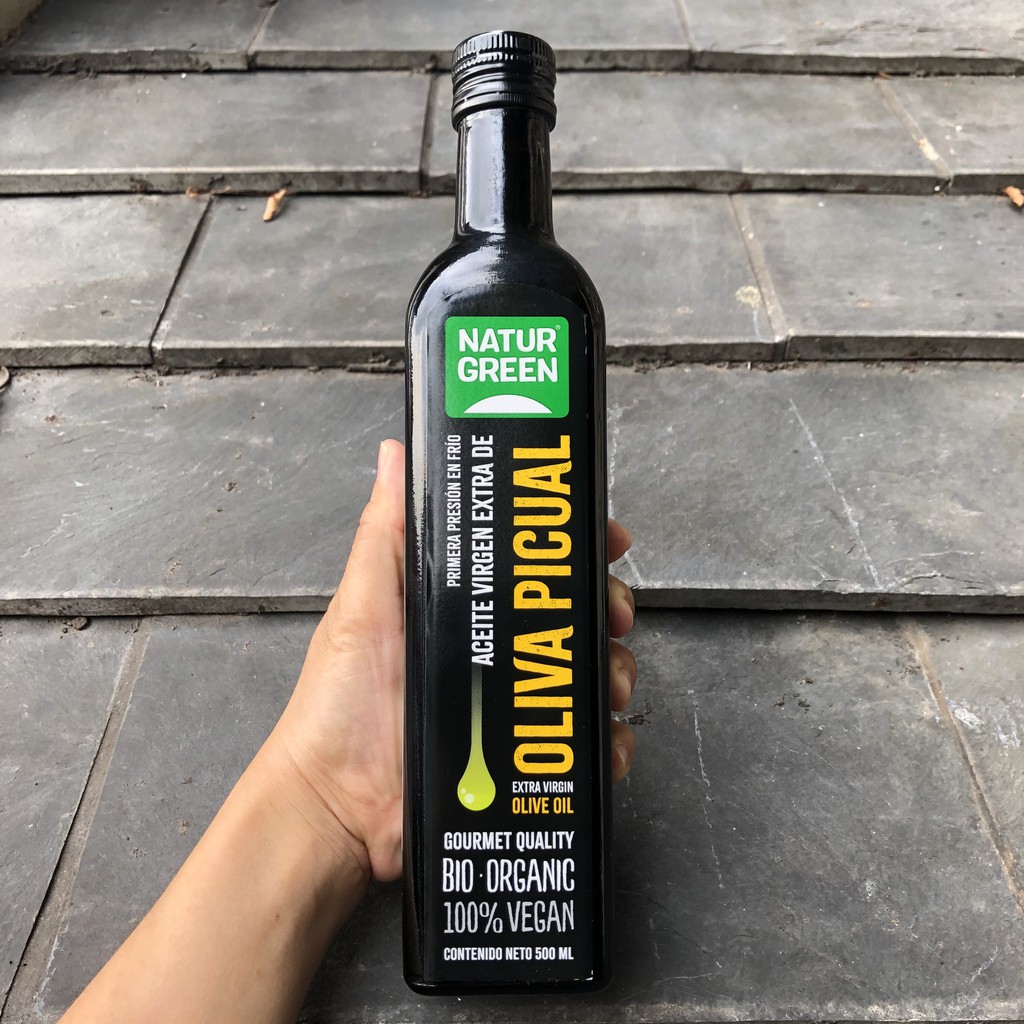 [NATUR GREEN] DẦU OLIVE HỮU CƠ ÉP LẠNH NGUYÊN CHẤT (500ml) - Organic Extra Virgin Olive Oil