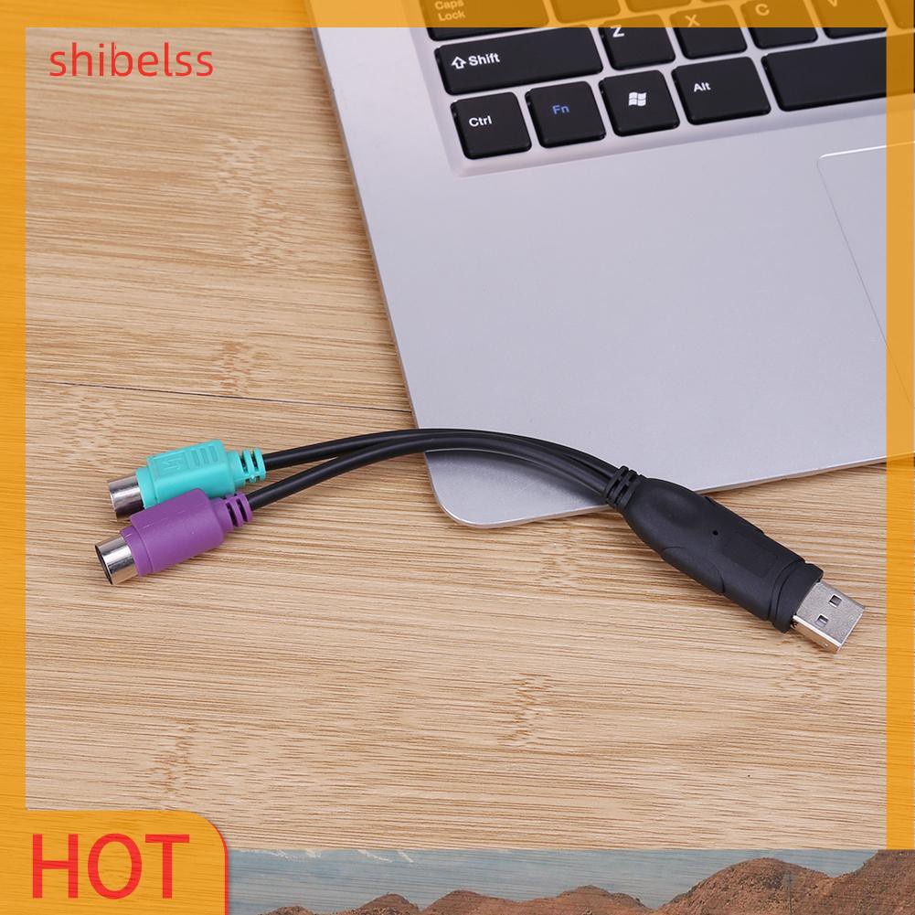 Shibelss USB to PS2 Cable Male to Female PS/2 Adapter Converter Extension Cable