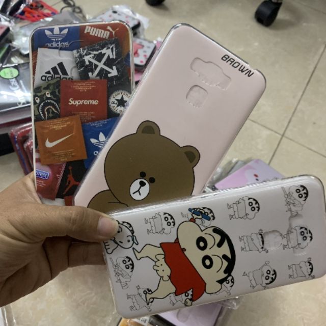 Ốp lưng zenfone 3max 553kl in hình gấu, kusin, logo thể thao