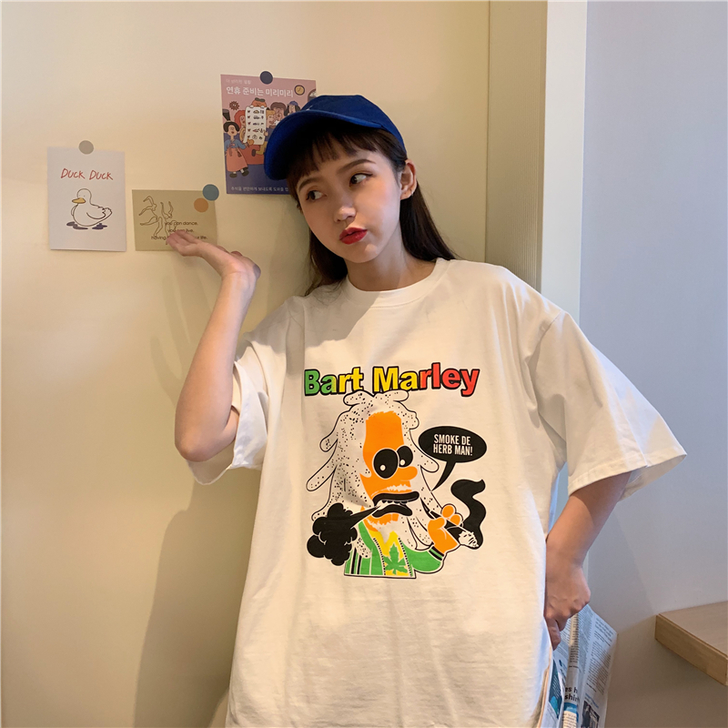 NRVP Áo thun dáng rộng tay ngắn thời trang năm 2021 cho nữ