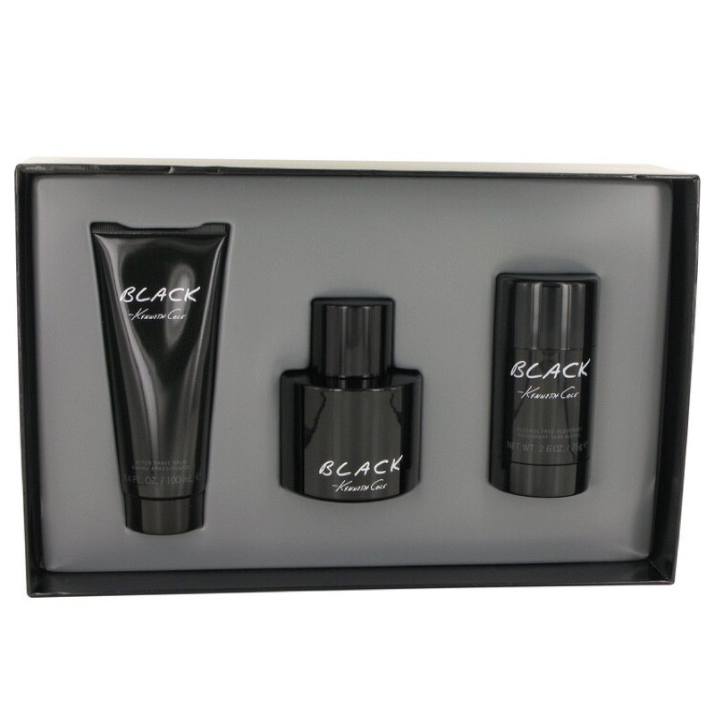 Set nước hoa nam Kenneth Cole Black - gồm (nước hoa EDT 100ml + dưỡng sau cạo râu 100ml + sáp nách 75g)-USA