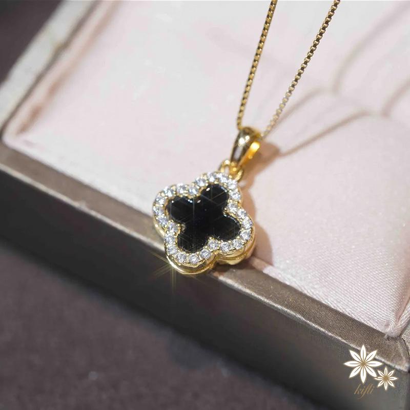 Vòng cổ Mặt Cỏ Bốn Lá Đính Đá 2022 Thời Trang