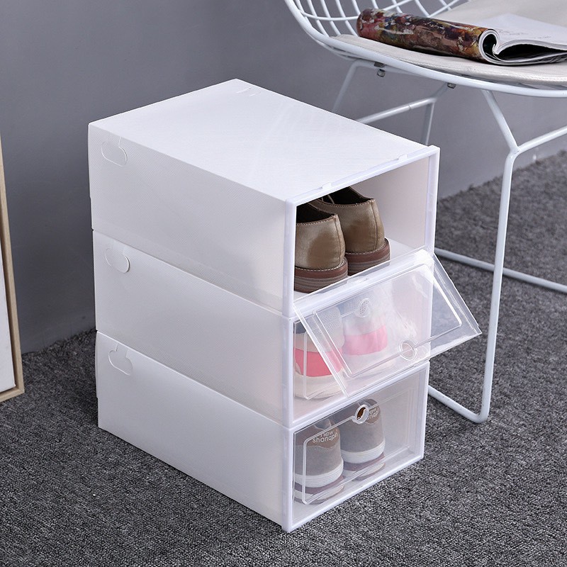 Hộp Đựng Giày Nắp Nhựa Cứng Trong Suốt , Size lớn Nhiều Màu 88190