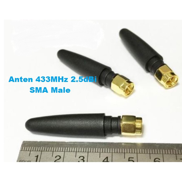 Anten 315 433MHz kiểu ngắn thẳng đầu SMA đực 5CM 2.5dBi