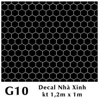 Tấm decal dán tường hình lục giác đen dán bếp mã g10