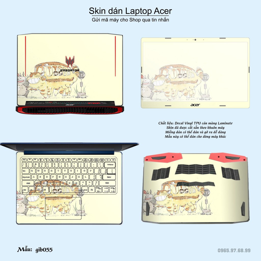 Skin dán Laptop Acer in hình Ghibli _nhiều mẫu 9 (inbox mã máy cho Shop)