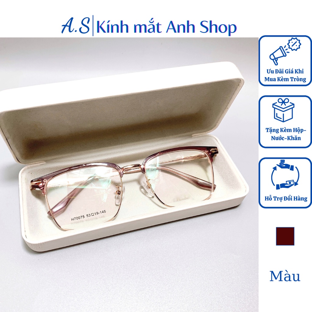 Gọng kính mắt thời trang nam nữ thiết kế kiểu dáng vuông chắc chắn cứng cáp 70075