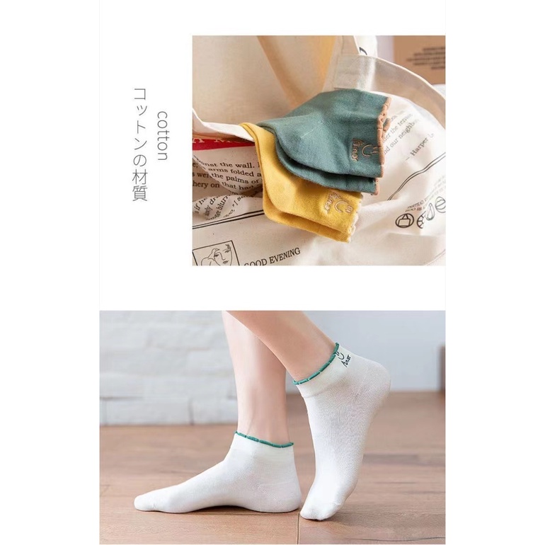 Tất thể thao cổ thấp phối ren phong cách Nhật Bản dễ thương thời trang cho nữ nữ