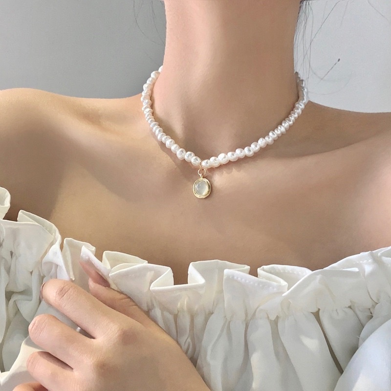 Dây chuyền vòng cổ hạt chuỗi ngọc tai mặt đá [Freeship] phong cách tiểu thue công chúa của Lilla accessories [V007]