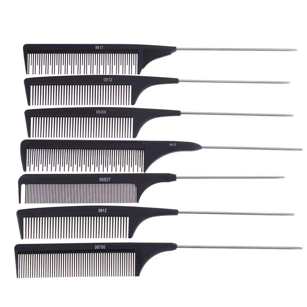 [Hàng mới về] Lược chải tóc tay cầm dài nhọn carbon cứng chống tĩnh điện răng lược mịn chịu nhiệt nhỏ gọn