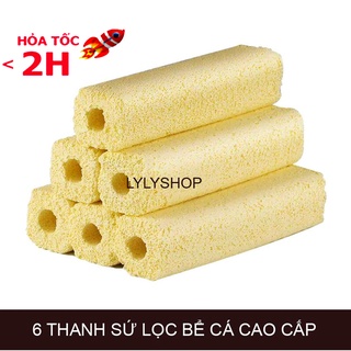 6 Sứ lọc thanh 15 x 3.8cm cao cấp, vật liệu lọc hồ cá, bể cá,loại bỏ kim loại nặng, bổ sung khoáng chất & nguyên tố