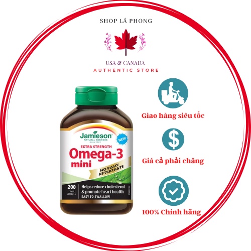 Dầu cá Omega-3 Mini Extra Strength của Jamieson (200 viên)