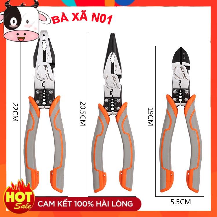 Kìm Cắt - Kìm Điện - Kìm Nhọn Đa Năng Kapusi Japan 8inch/200mm Thép CRV Cao Cấp Siêu Bền