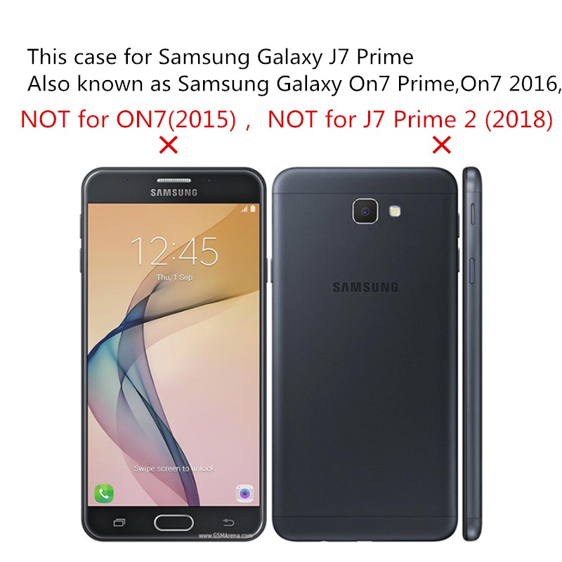 Ốp điện thoại kính cường lực viền silicone cho Samsung Galaxy J7 Prime/On7 2016
