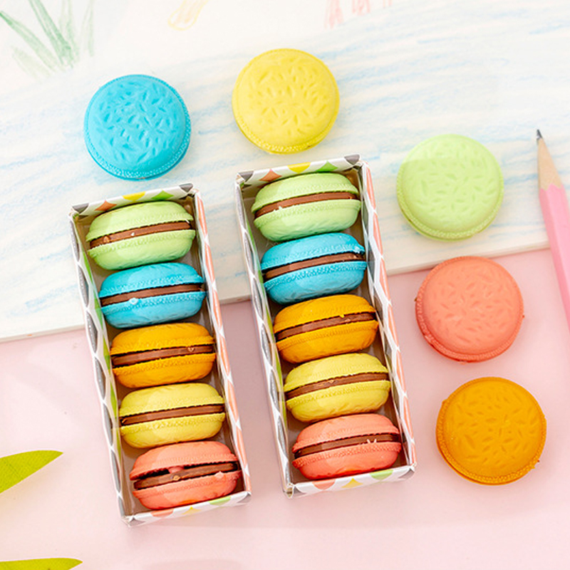 Set 5 Cục Tẩy Hình Bánh Macaron Dễ Thương