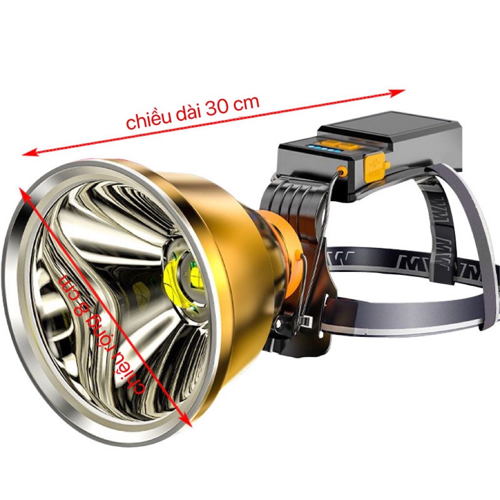 Đèn pin thợ mỏ câu cá săn bắt đi rừng đánh cá loại cao cấp