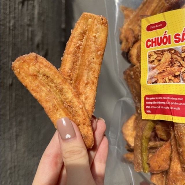 Chuối sấy giòn mix vừng đen Đà Lạt giàu dinh dưỡng - đặc sản hoa quả sấy Đà Lạt ( túi 350gr )