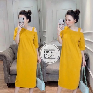 Bigsize Đầm suông lệch vai D145