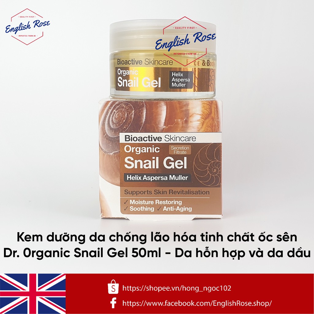 Kem dưỡng da chống lão hóa tinh chất ốc sên Dr.Organic Snail Gel 50ml