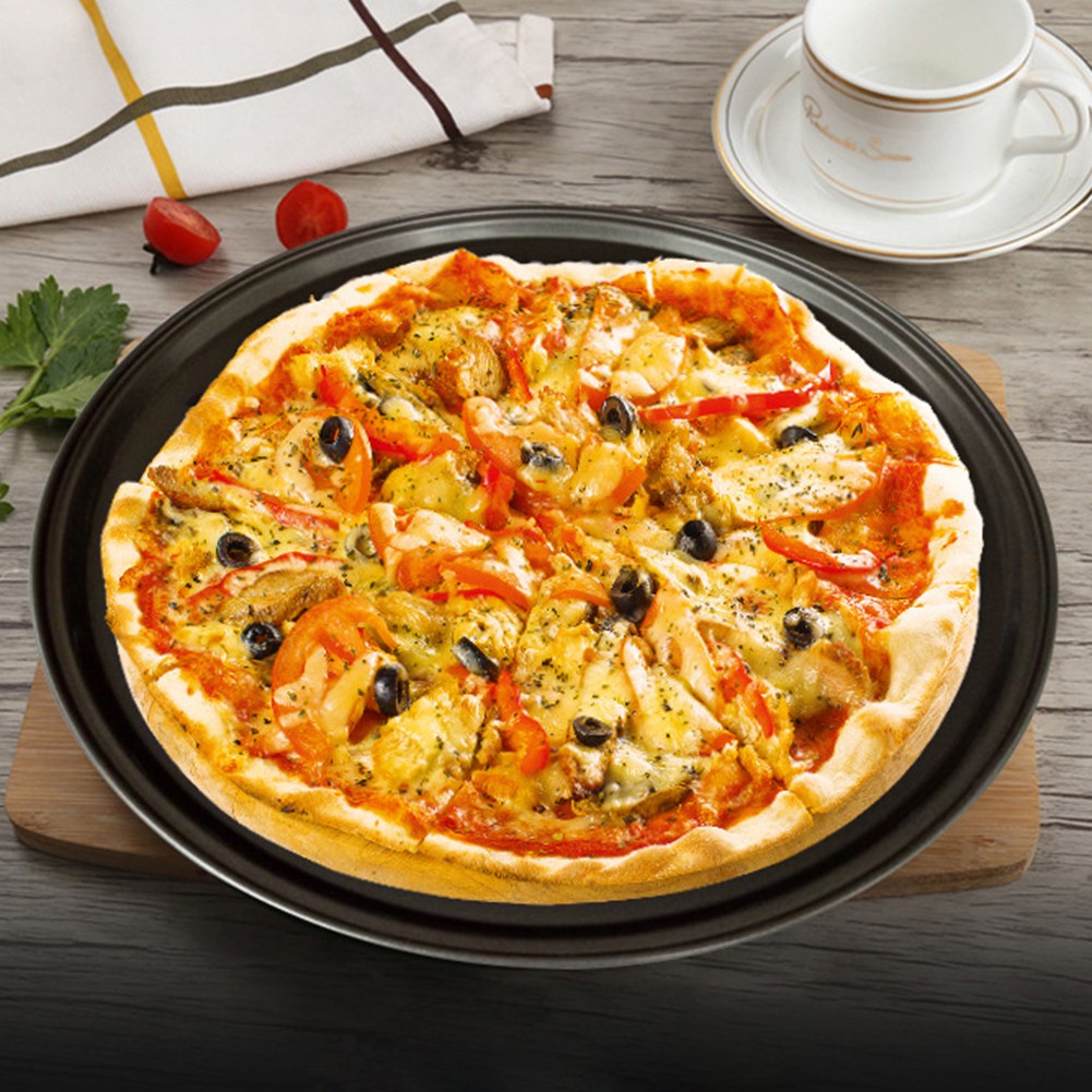 (Hàng Mới Về) Khay Nướng Bánh Pizza Bằng Thép Không Gỉ Không Dính Có Lỗ 28 / 32cm