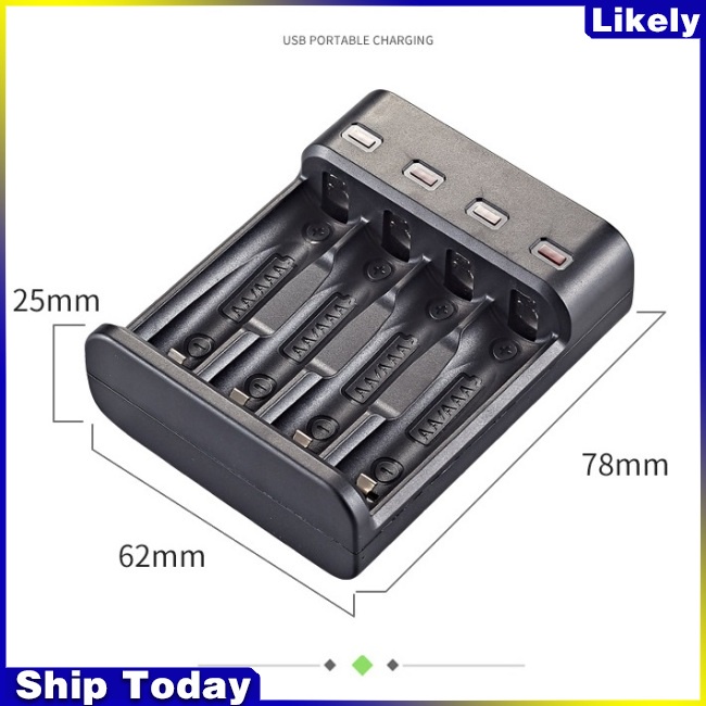 Bộ Sạc Pin 4 Ngăn Cho AA/AAA Không Kèm Pin