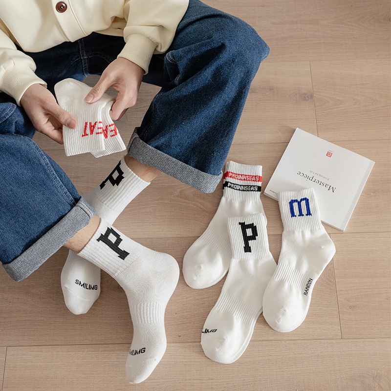 Vớ thể thao WAFNHA D668 cotton trơn dày thấm hút mồ hôi thời trang