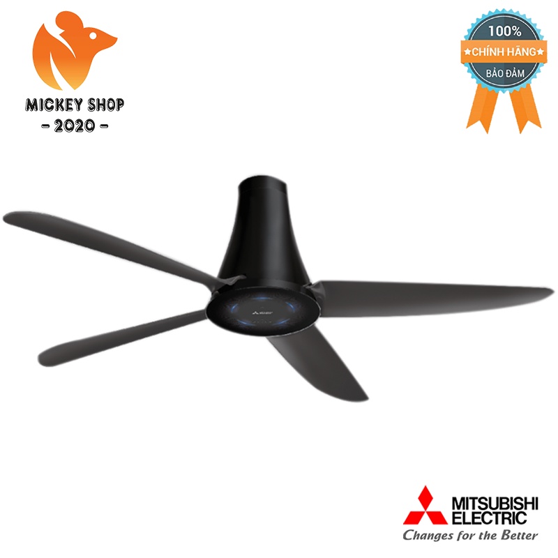 [ SIÊU BỀN ] Quạt trần Mitsubishi 4 cánh C56-RA4 CY-GY Remote (Xám đậm), C56-RA4 SF-GY (trắng) - CHÍ