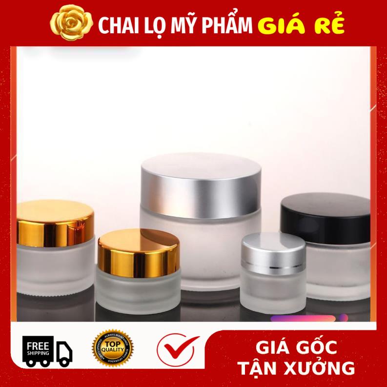 Hủ Đựng Kem ❤ RẺ VÔ ĐỊCH ❤ Hũ chiết mỹ phẩm thủy tinh mờ 5g,10g,15g,20g,30g,50g đựng kem face , phụ kiện du lịch