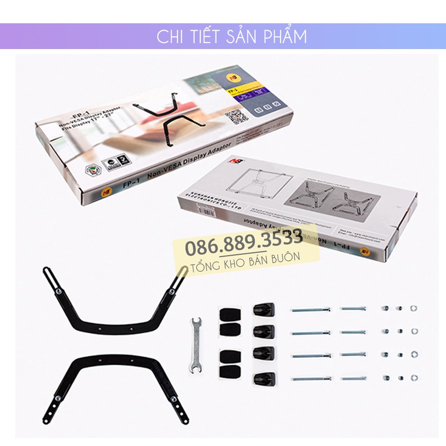FP1 - Bộ Kẹp Màn Hình #Kẹp màn hình North Bayou #Kit Vesa Dùng cho màn hình không có lỗ bắt ốc