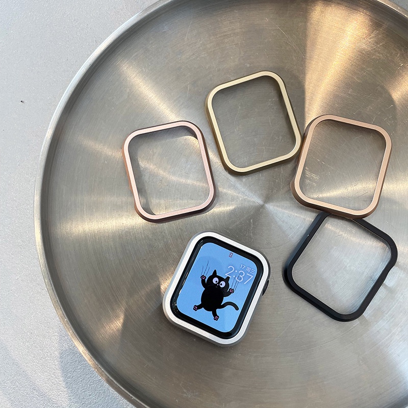 Khung Kim Loại Bảo Vệ Cho Đồng Hồ Thông Minh Apple Watch 7 SE Series 6 5 4 3 iWatch 45mm 41mm 40mm 44mm 38mm 42mm