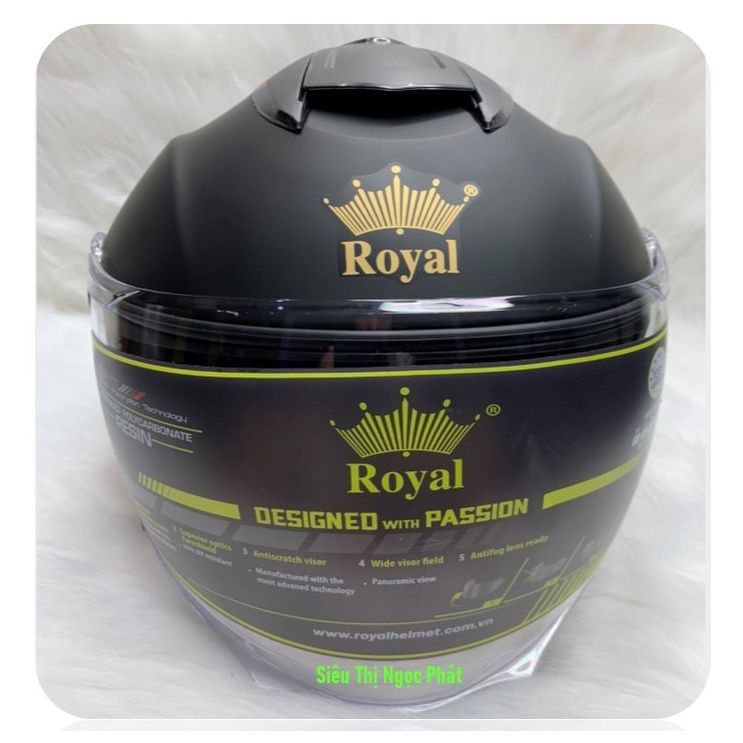 [PHƯỢT NGẦU] Mũ bảo hiểm 3/4 ROYAL có kèm kính che mặt_SIZE XL 57-60cm_Màu ĐỎ [HÀNG CHÍNH HÃNG]