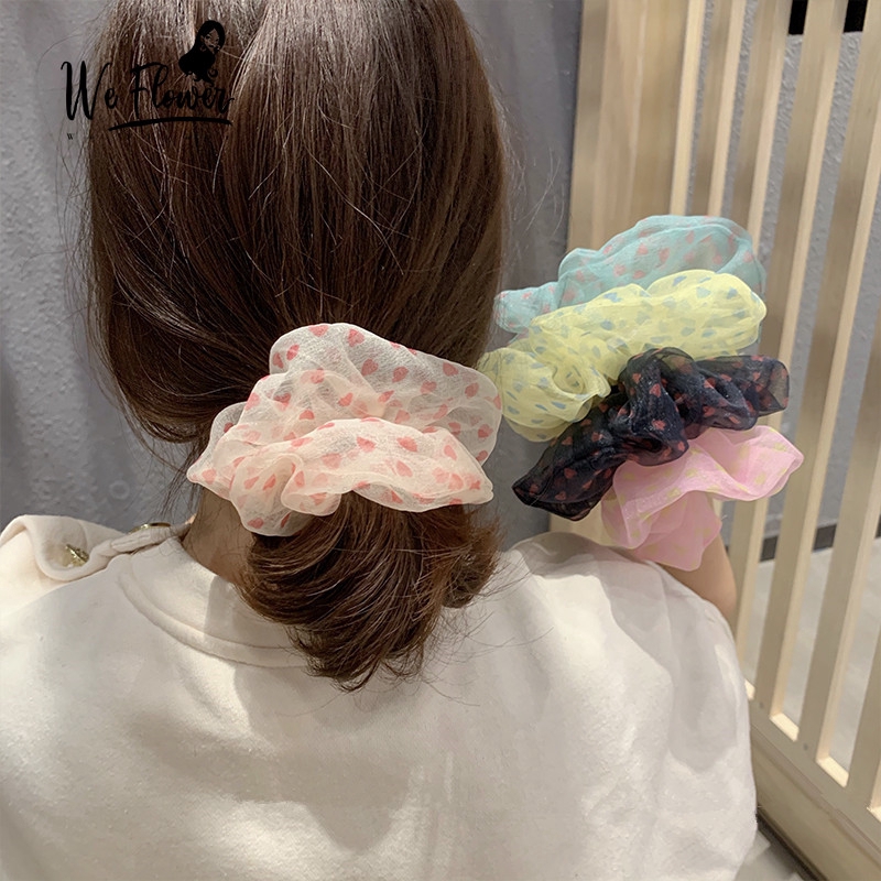 Dây buộc tóc hình trái tim có độ co giãn tốt 8cm