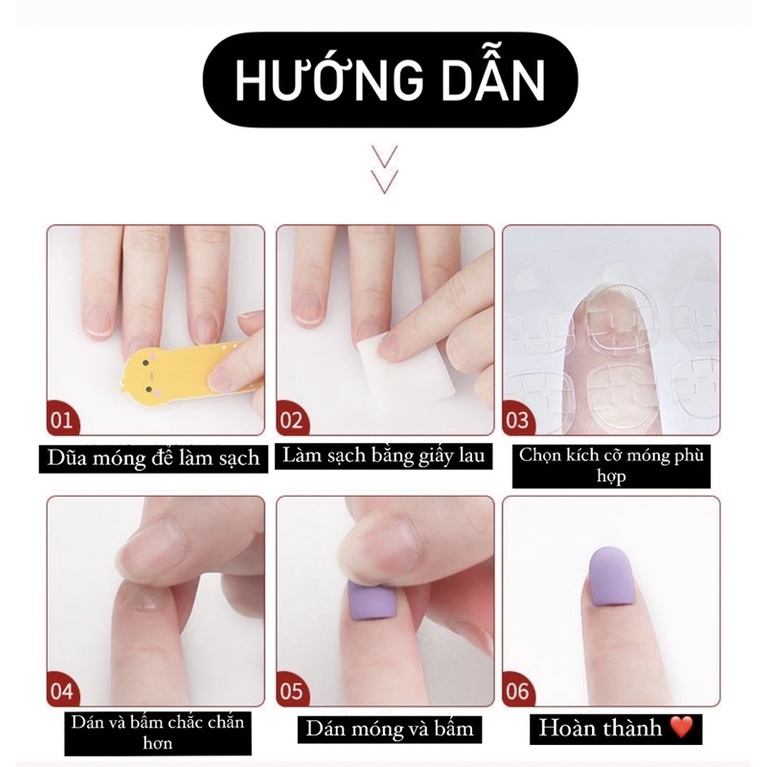 Bộ 24 Móng Tay Giả Đính Đá Làm Đẹp ( Tặng Kèm Set Dán Móng + Dũa )