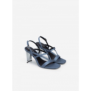 Vascara Giày Sandal Cao Gót Metallic Quai Viền Chỉ Nổi - SDN 0701 - Màu Xanh Da Trời