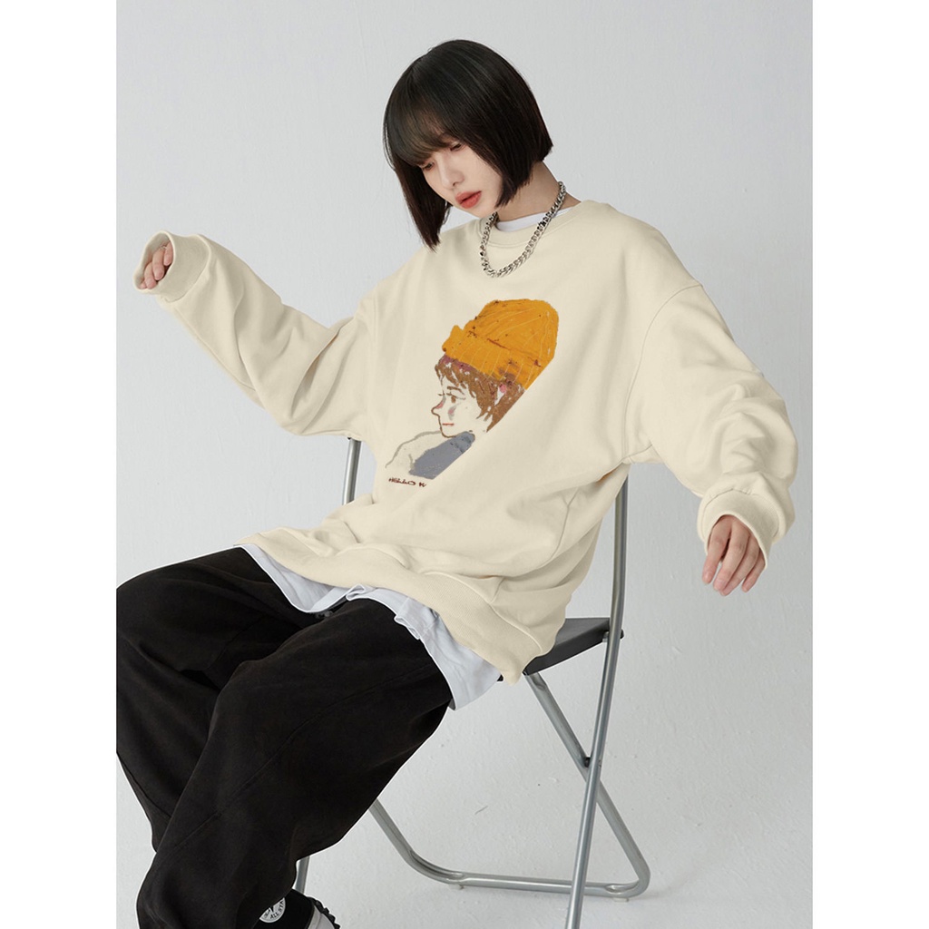 Áo sweater mỏng cổ tròn tay dài dáng rộng phong cách Hàn Quốc thời trang mùa thu cho nữ 2021 | BigBuy360 - bigbuy360.vn