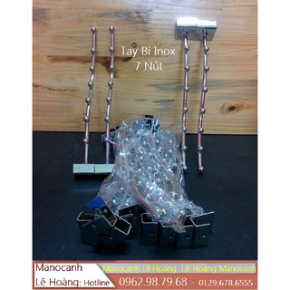 Tay bi inox 7 nút 40 chiếc cài thanh treo quần áo.