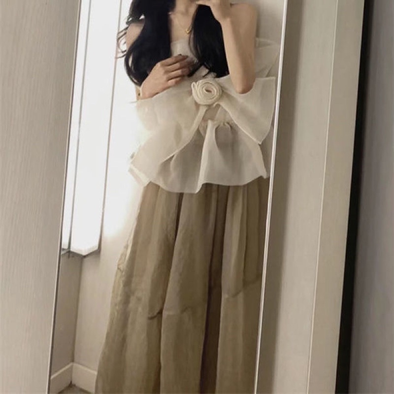 Set Áo Hoa Chân Váy Dài Chun