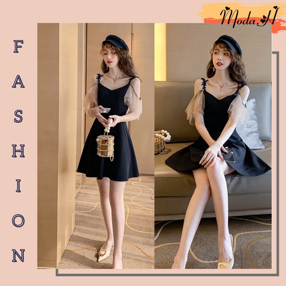Váy Nữ Hai Dây, Đầm Nữ Thiết Kế Cách Điệu Kiểu Dáng Sang Chảnh Moda.H