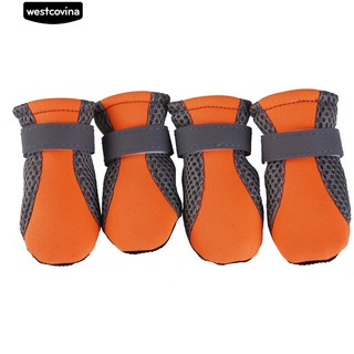 Set 4 Chiếc Giày Mềm Chống Trượt Cho Thú Cưng