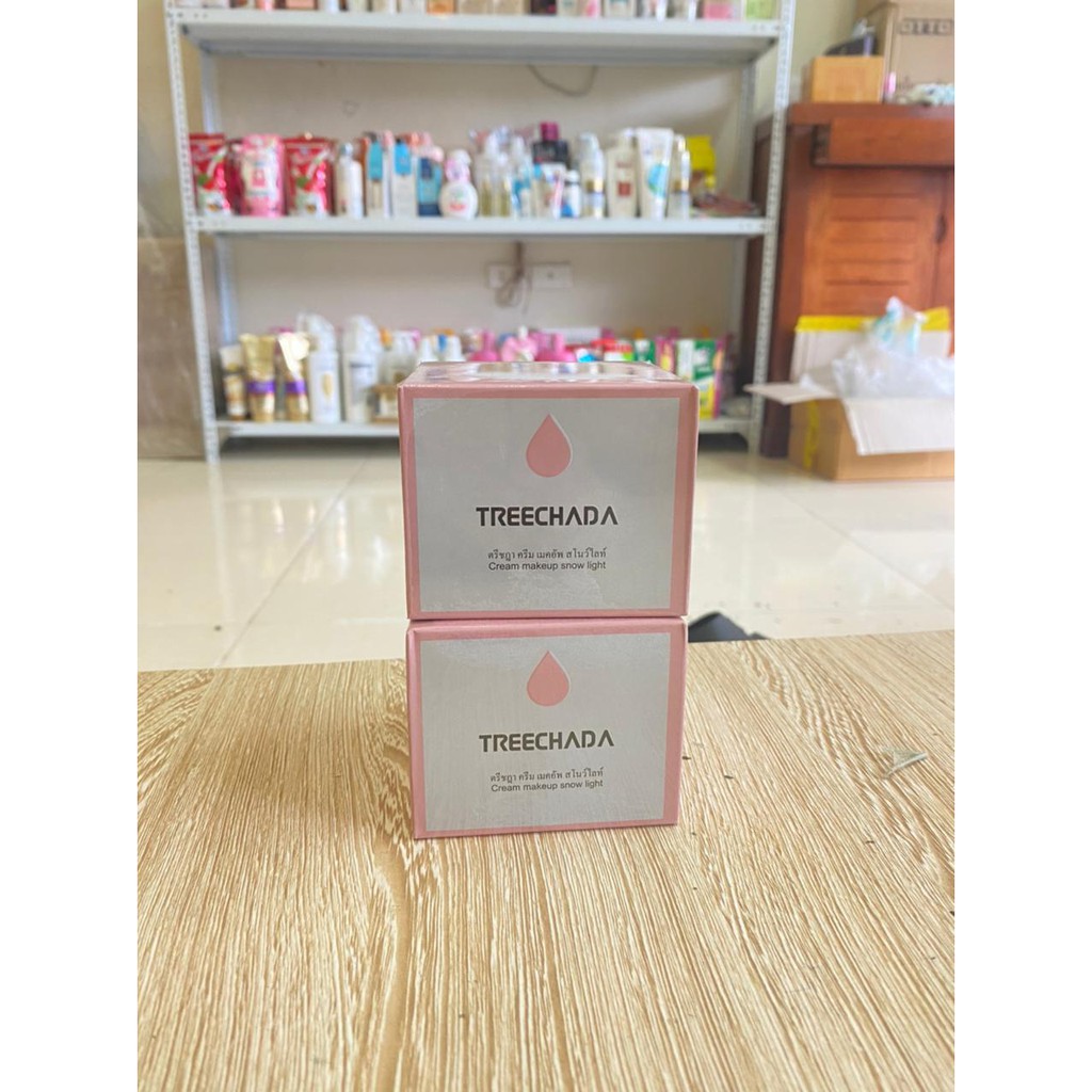 🇹🇭🇹🇭TREECHADA CREAM MAKEUP MUSCLE SNOW LIGHT:Kem trang điểm giúp làn da sáng như bạch tuyết 50ml