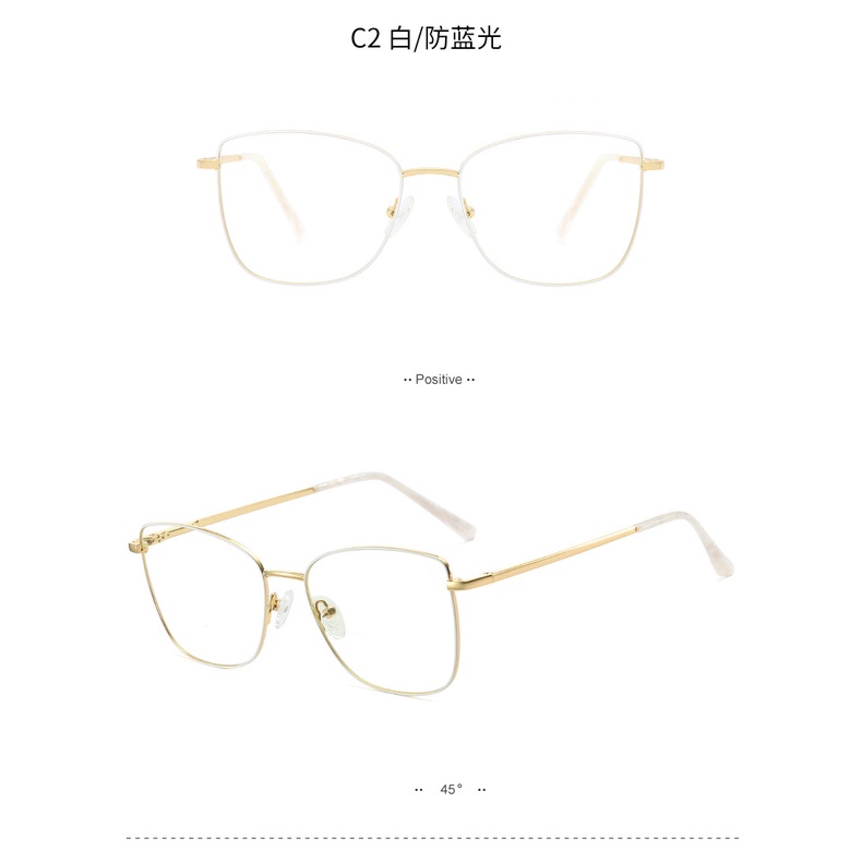 Kính mắt mèo gọng kim loại chống bức xạ phong cách Hàn Quốc thời trang cho nữ