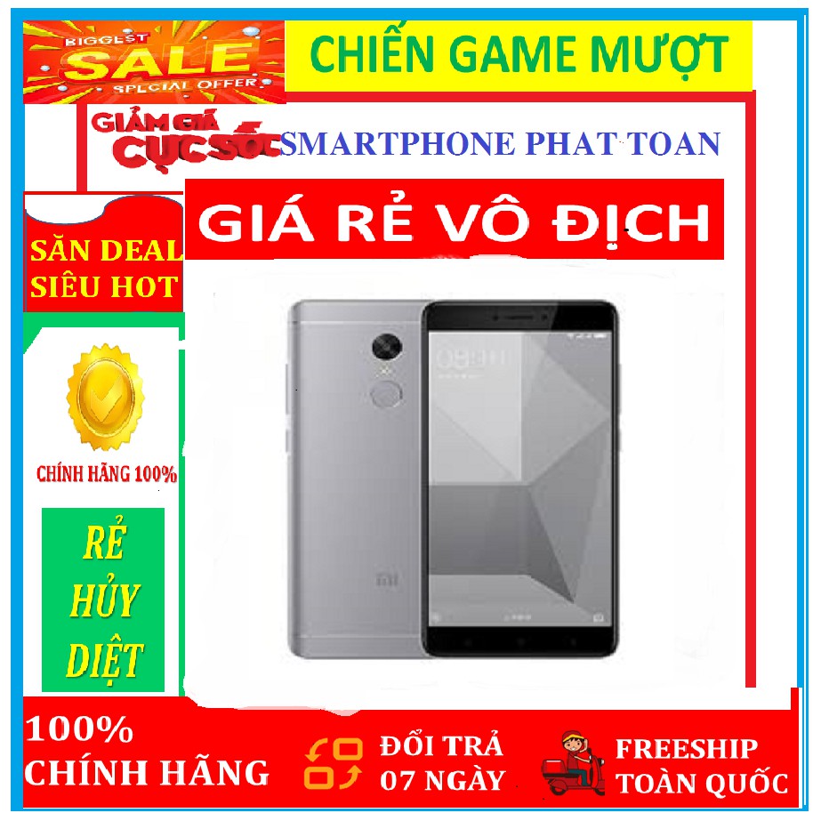 điện thoại Xiaomi Redmi Note 4X mới 2sim Ram 2G/16G, chơi game mượt, có Tiếng Việt sẵn