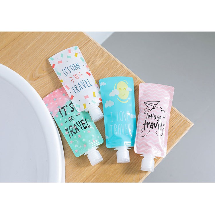 Set 4 túi đựng mỹ phẩm chiết dạng lỏng tiện dụng