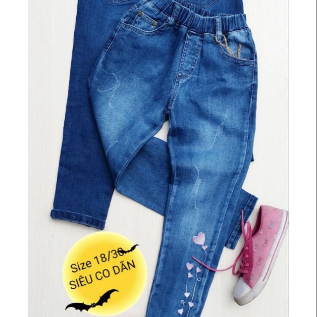 Quần jean dài bé gái size đại (25kg-45kg)