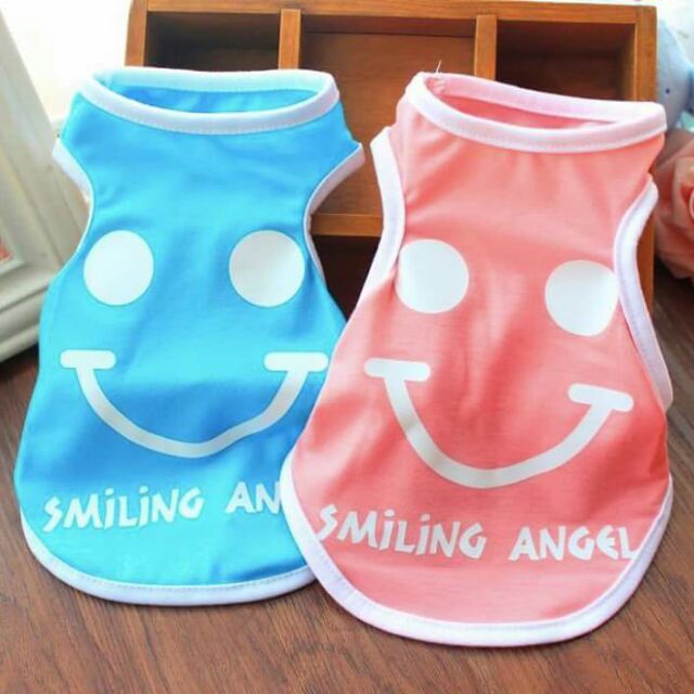 Áo 3 lỗ mặt cười cho chó mèo