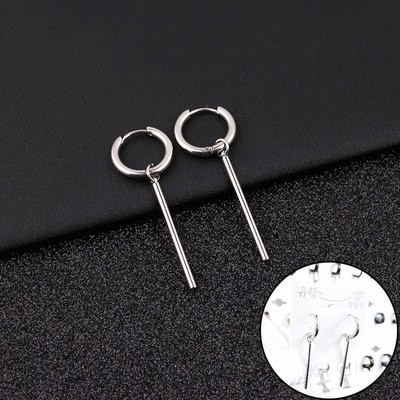 Khuyên Tai Nam Nữ Thép Y Tế Không Gỉ Charm Chiếc Gậy Cá Tính
