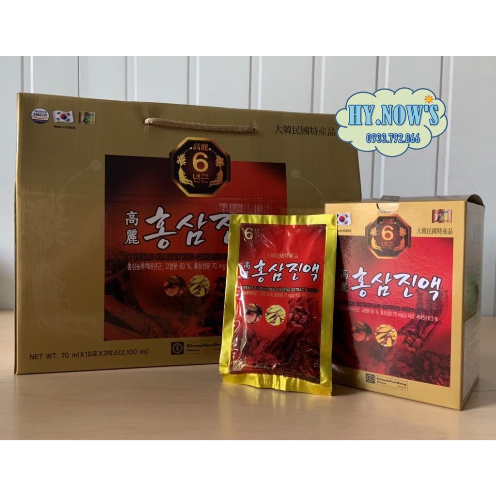 HỒNG SÂM NƯỚC 6 NĂM TUỔI CHONG KUN DANG HÀN QUỐC 70ML x 30 gói