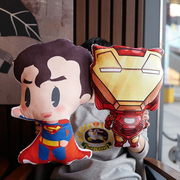Avengers Pillow Plush Cushion Iron Man Captain America Spiderman Thor Double-sided Stuffed Dolls Decorative Ornaments Gift Stres
