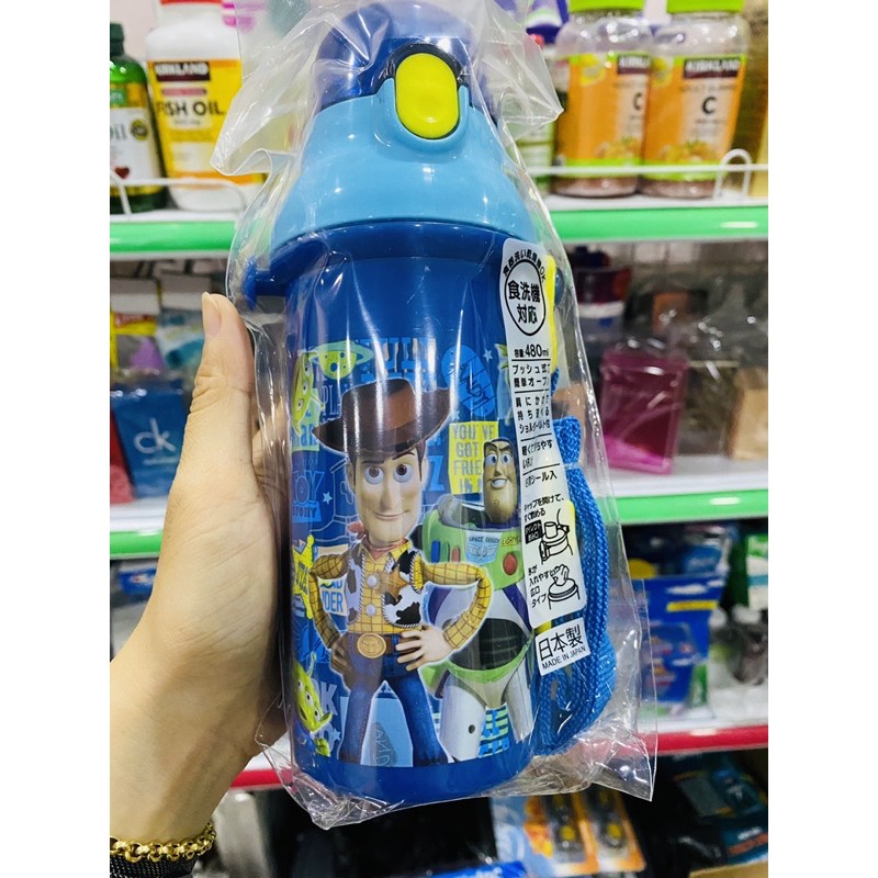 BÌNH UỐNG NƯỚC NÚT BẤM SKATER 480ML của Nhật