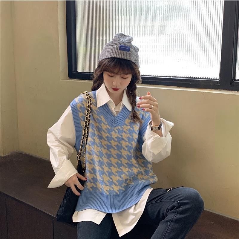 Áo Vest Cổ Chữ V Thời Trang Retro Hàn Quốc